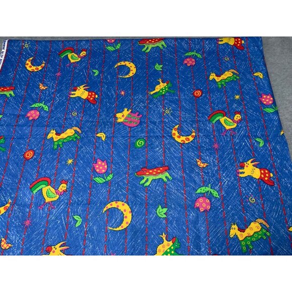 Vintage Concord Fabric 1/2 yard x 46" Kesslers Design Bright Animal Moon Print C - Picture 1 of 4